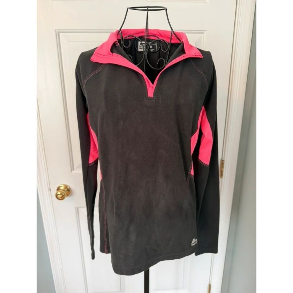 RBX Performance 1/4 Zip Black & Pink Fleece Pullover - Size M